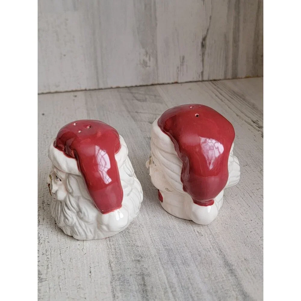 Mrs Mr claus santa salt pepper shaker vintage set‎ xmas
